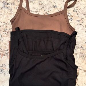No Boundaries Black and Brown Ribbed Tank Tops